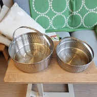 日本製cristel x cherry terrace不銹鋼深鍋用烹飪籃cooking basket 20cm 24cm兩個pot