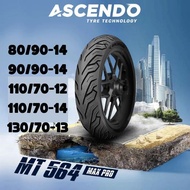 Ascendo Tubeless Motorcycle Tire Tubeless Max Pro Mt564 Ring 12, Ring 13, Ring 14 Size 80/90-14, 90/