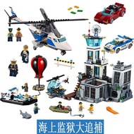 เข้ากันได้กับ LEGO Police Station Prison City Series Building Boy Figure ประกอบของเล่นรถผลิตภัณฑ์ใหม
