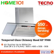 Tecno Tempered Glass Chimney Hood 90cm KP 9988