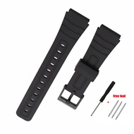 Resin Watch Strap for Casio W800H Black PU Plastic Watch Band for SGW400H 18mm F91W/F84/F105/108/A158/168/AE1200/1300 Watch Accessories