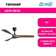 Alpha Alkova AXIS Ceiling Fan 56" DC Motor 3 blade with remote designer fan kipas angin siling fan 家用风扇 white black wood
