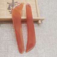 Red Agate Jade Scraping Board Carnelian Rib Pulling Knife Acupuncture Stick Facial Massager Beauty K