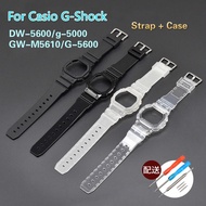 Resin strap case for Casio small square watch strap G DW5600 GW-B5600 5035 sports waterproof rubber bracelet men watch band