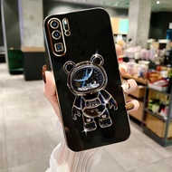 Case Huawei P20 Pro P30 Pro P40 Pro P30 Lite P50 with Luxury Electroplated Quicksand Astronaut Stand Shockproof Phone Case Cover