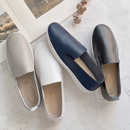 Fufa Shoes Brand Fashionable Plain Slightly Pointed Toe Genuine Leather Lazy 1BA73N Flat Casual Whit