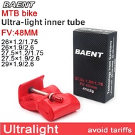 BAENT Mountain Bike Ultralight Inner Tube 26×1.2/1.75 27.5×1.9/2.6 29×1.9/2.6 FV 48MM Bicycle Parts 