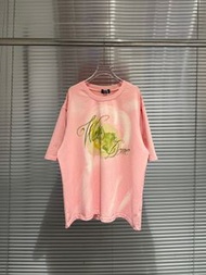 welldone moon粉染水彩小熊白墨印花短袖T恤塗鴉圓領半袖Tee