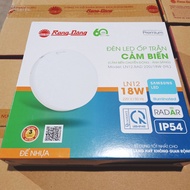 Đèn LED Ốp trần Tròn cảm biến chuyển động cảm biến ánh sáng Rạng Đông 18W LN12.RAD 220/18W(HL)