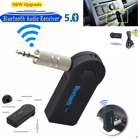 Wireless Bluetooth-compatible 5.0 Receiver Adapter 3.5mm Jack For Car Music Audio Aux A2dp Headphone