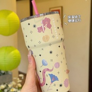 แก้วสตาร์บัคปีงูวัดเมดูซ่า304สแตนเลสแก้วกาแฟถ้วยบนโต๊ะแก้วแบบมีหลอดความจุมาก500มล