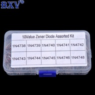 200PCS 1W Zener Diode Kit - Mixed 10 Values 1N4738-1N4748 Assortment Box for Voltage Regulation