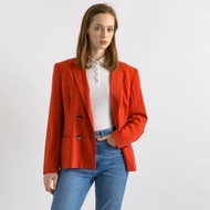 CERRUTI 1881 羊毛長袖紅色中長款鈕釦西裝外套 M 碼 7090