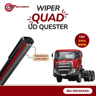 3 PCS Quad Wiper 4 Layers Rubber Car Truck UD Quester Tronton Model Frameless Blade Anti-Scratch