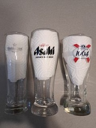 Heineken 喜力 Asahi super dry no.1 beer 朝日 & 1664 玻璃杯 啤酒杯