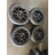 WedsSport TC105N 16 Inch 16x7JJ ET68 4x100 Sport Rims with Tyres Original Halfcut Japan