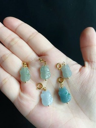 小貓 招財貓 萌 天然緬甸玉翡翠 隨意扣 滴溜 項鍊 手鍊配