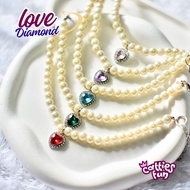 [LOVE DIAMOND] Pearl Diamond Cat Necklace Luxury Diamond Love Cat Necklace