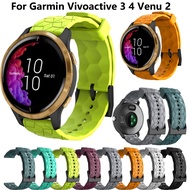 20mm 22mm Printing Strap For Garmin Vivoactive 3 4 Band Watch Venu 2 2s SQ Forerunner 645 Silicone Wristband SmartWatch Bracelet