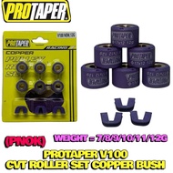 [ 7G-12G 17X12 6PCS + U CLIP SET  ] SUZUKI V100 / V 100  PROTAPER  COPPER BUSH CVT ROLLER SET