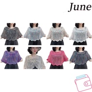 JUNEGOODS Ice Silk Shawl, Knitted Texture Colorful Design Sun Protection Shawl, Meat Cover Hooded De