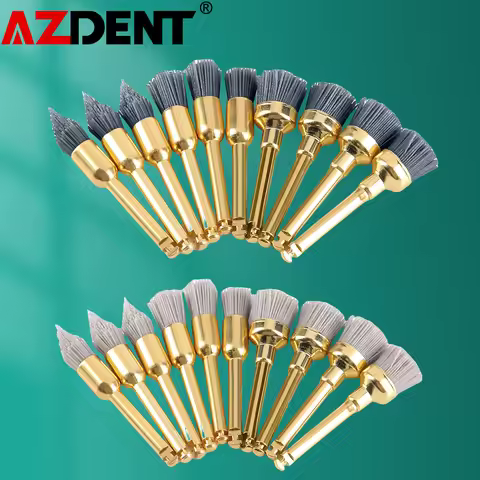 AZDENT 10pcs Dental Polishing Brush Aluminium Oxide/Silicon Carbide Polishing Prophy Brushes For Con