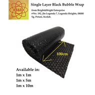 Bungkus Gelembung Hitam / Black Single Layer Bubble Wrap 1m X 1m/2m/3m/4m/5m/10m