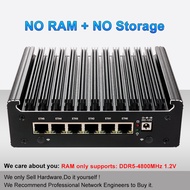 6Lan Fanless Soft Router Intel Pentium Gold 8505 Firewall Router 6x i226-V 2.5G Fanless Mini PC DDR5