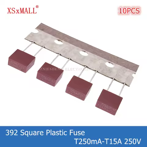 10PCS 392 Square Plastic Fuse T250mA 0.5A 1A 2A 3.15A 4A 5A 6.3A 8A 10A 15A 250V For LCD TV Power Bo
