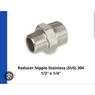 Double Nepel Stainless 1/4" x 1/2" Derivative / reducer