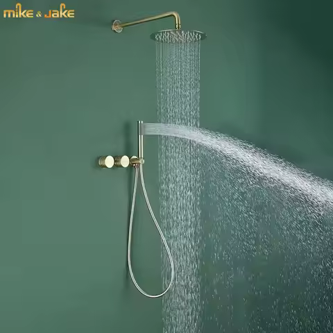 Brush gold Shower column set faucet shower bathroom shower system Rainfall shower furniture set show