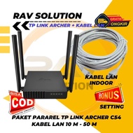 TP link ARCHER C54 AC1200/ + INDOOR LAN CABLE FULL SETTING