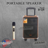 BAAB QUALITY B-Q8 6000W WOODEN KARAOKE TROLLEY HANDY WIRELESS HEAVY BIG SOUND SPEAKER FREE WIRELESS 