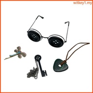 WIT 4 Pcs Button Eyes Glasses Necklace Insect Hairclip Halloween Merchandise Cosplay Accessories for
