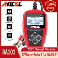 ANCEL BA101 12V เครื่องทดสอบแบตเตอรี่รถยนต์ 100-2000 CCA 220AH ระบบชาร์จไฟดิจิตอลเริ่มต้นโหลดเครื่องทดสอบวิเคราะห์รถยนต์ / เรือ / SUV เครื่องมือทดสอบแบตเตอรี่ที่ไม่ดีเครื่องมือวิเคราะห์รถยนต์มืออาชีพ