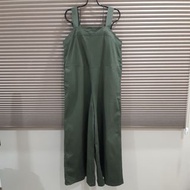[42/XL] 日本帶回GU墨綠色吊帶工作褲裙 寬版舒適 42號/XL號 UNIQLO副牌 大尺碼
