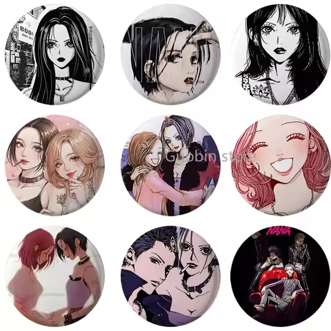 58mm New Nana Osaki Ai Yazawa Enamel Pins Anime Brooch for Backpack Alloy Round Cartoon Badge Brooch