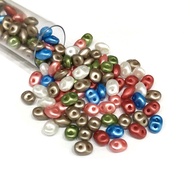 Superduo, 2.5x5mm, Rose Cottage. 10gm/tube.