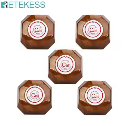 Retekess 5Pcs T133 Call Pager Wireless Waiter Call Button Bell Transmitter 433MHZ For Restaurant Caf