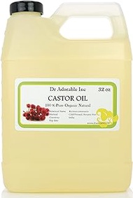 Dr Adorable Premium Castor Oil Pure Organic Cold Pressed Virgin 32 Oz / 1 Quart / 2 LB
