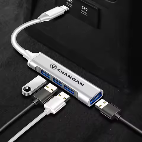 Type C USB C HUB 4 Port Multi Splitter Adapter For Changan CX70 CS95 CS55 CS75 Plus CS35 Filter Bunp