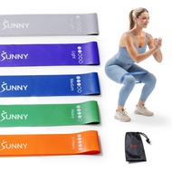 SunnyHealth&FitnessResistanceLoopBands-5LevelsofColor-CodedExerciseBandsforLegs,Glutes&StrengthTrain