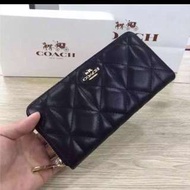 正品coach菱格紋長夾