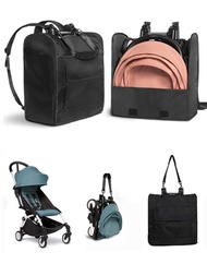 1入裝黑色嬰兒手推車配件包,適用於babyzen Yoyo旅行包、yoya Yuyu、mini Easywalker手推車旅行提袋,背包式手推車旅行整理袋