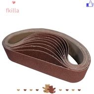 FKILLA 10pcs Sanding Belts, 80 Grit Alumina Abrasive Sanding Belts, Durable 330 x 30 mm / 1.2 x 13 I