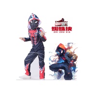 New Kids Black Spiderman Miles Cosplay Costume Halloween Marvel Heroes Miles Morales Performance