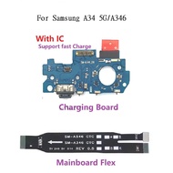For Samsung Galaxy A34 5G (A346) Fast Charger USB Charging Dock Port Board Connector Main Motherboar
