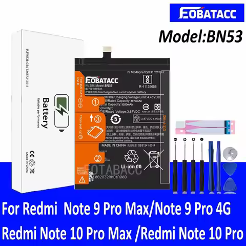 EOTABACC 100% New Original Battery BN53 For XIAOMI REDMi Note 9 Pro Max/Note 9 Pro 4G/Redmi Note 10 