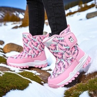 New Children's Snow Boots Winter 24 Style Boys and Girls Shoes Fleece Lined Thickened Warm Outdoor L