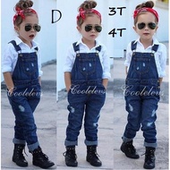 Girls Overalls Denim Jeans 2Piece set D